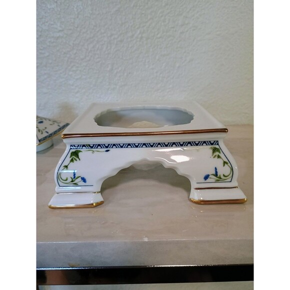 Vintage 1986FP Japan Fine China Teapot with Stand 3 Piece Floral Birds 11” - Picture 11 of 13